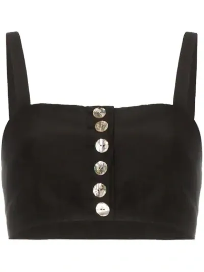 Maryam Nassir Zadeh Button Down Sleeveless Bralette In Black