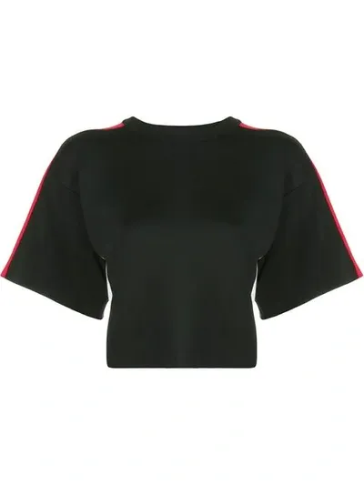 Proenza Schouler Short Sleeved Cropped T-shirt In Black