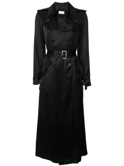 Fleur Du Mal Unlined Trench Coat In Black