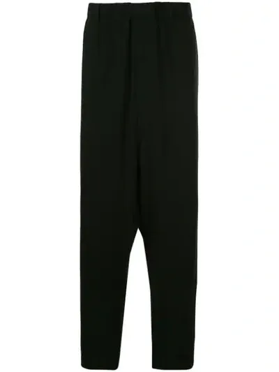 Issey Miyake Dropped Crotch Trousers In Black