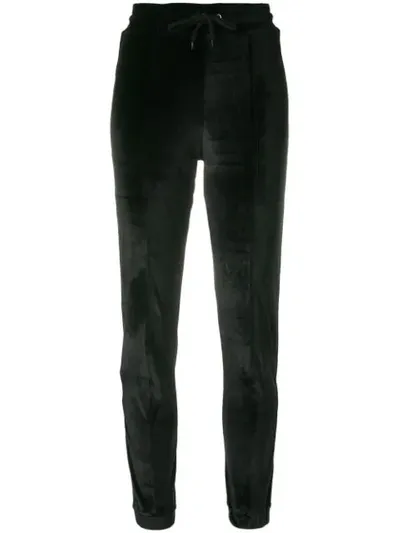 Marcelo Burlon County Of Milan Velvet Track Trousers In Black