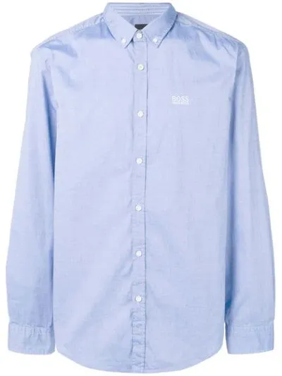 Hugo Boss Button Down Collar Shirt In Blue