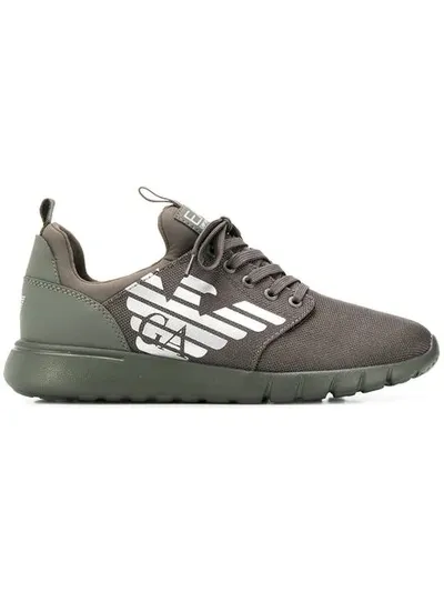 Ea7 Low-top Logo Sneakers In Grey