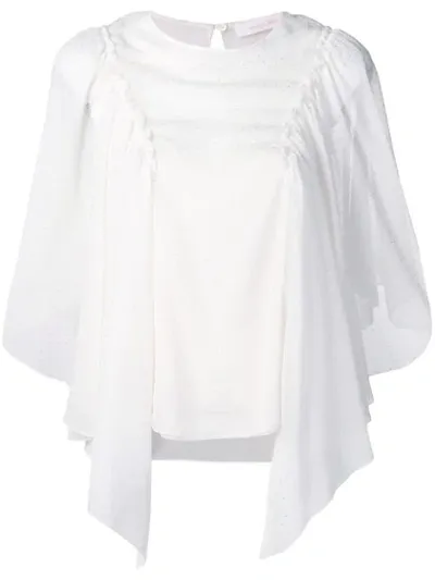 See By Chloé Embellished Draped Blouse In White