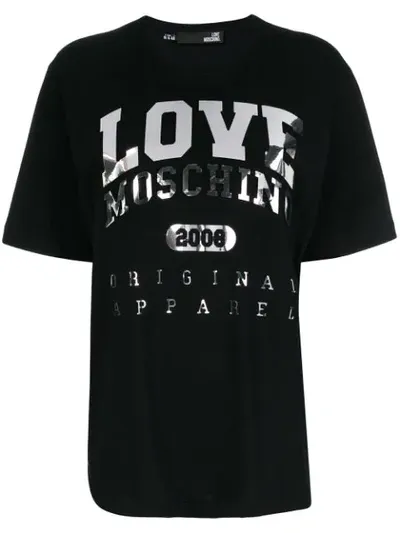 Love Moschino Printed T-shirt In Black