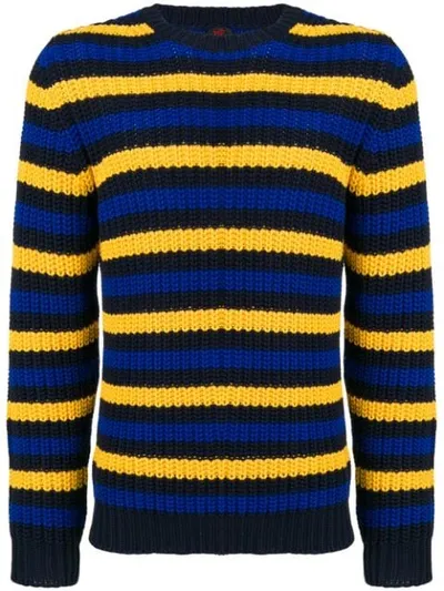 Mp Massimo Piombo Striped Chunky Sweater In Blue