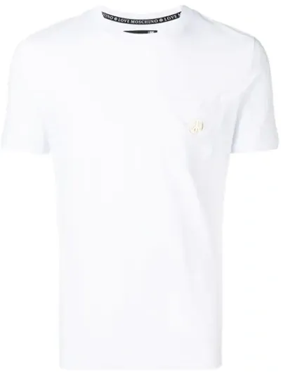 Love Moschino Peace Plaque T-shirt In White