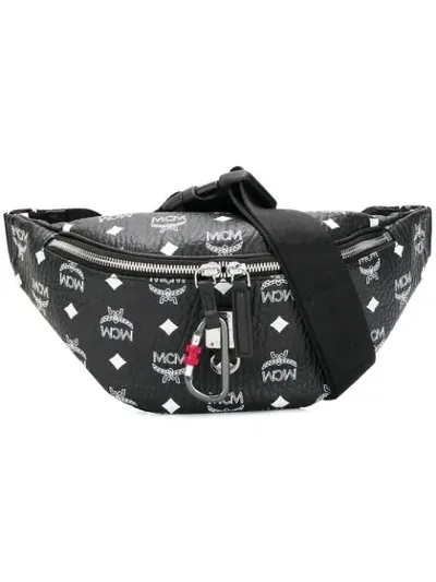 Mcm Vintage-look Fanny Pack In Black