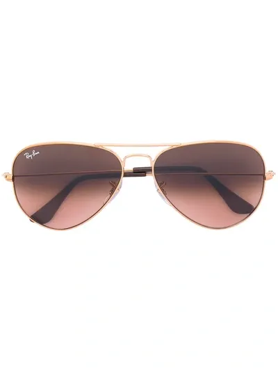 Ray Ban Aviator Sunglasses In Brown