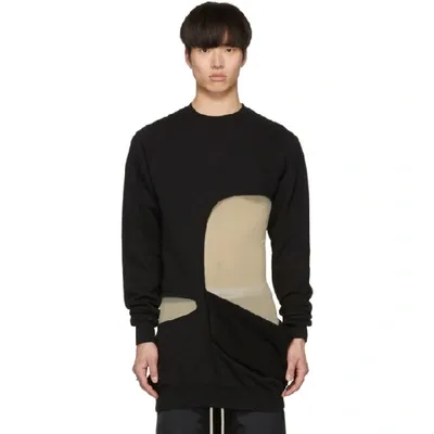 Rick Owens Drkshdw Oversized Cut-out Sweatshirt In Black 09