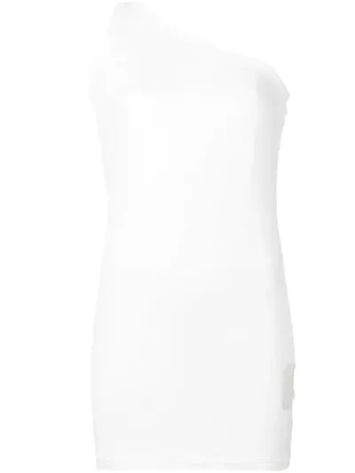 Rick Owens Drkshdw One Shoulder Top In White