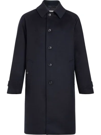 Mackintosh Navy Wool & Cashmere Overcoat Gm-107f In Blue