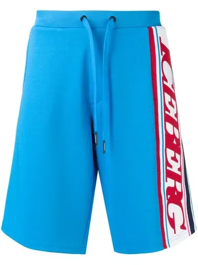 Iceberg Logo Lined Shorts In Blue