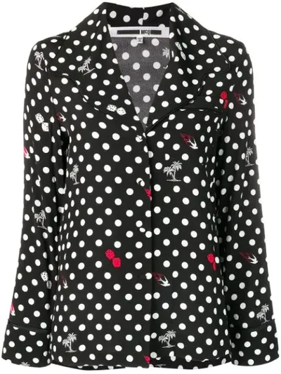 Mcq By Alexander Mcqueen Polka Dot Shirt In Black