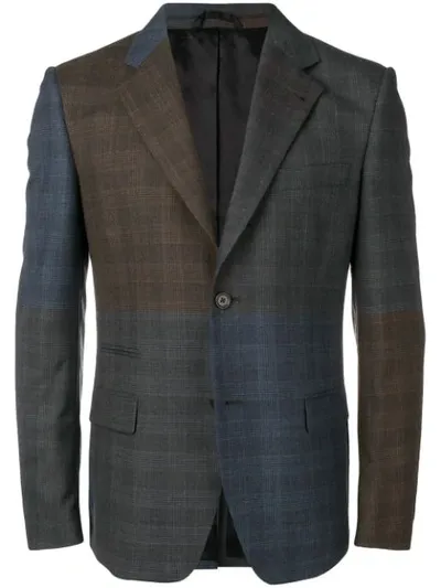 Stella Mccartney Colour Block Check Blazer In Brown