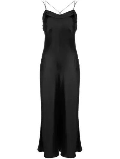 Maison Margiela Silk-satin Slip Dress In Black