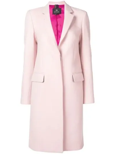 Ps By Paul Smith Single Breasted Coat In Pink