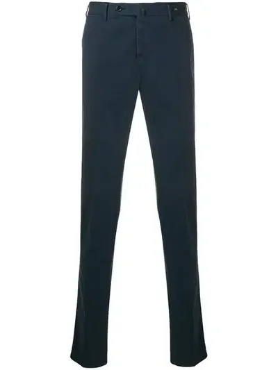 Pt01 Classic Chino Trousers In Blue