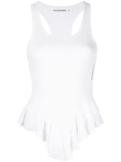 Filles À Papa Asymmetric Hem Tank Top In White