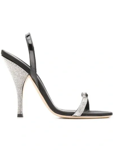 Marco De Vincenzo Bow Embellished Sandals In Black