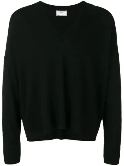 Ami Alexandre Mattiussi V Neck Sweater In Black