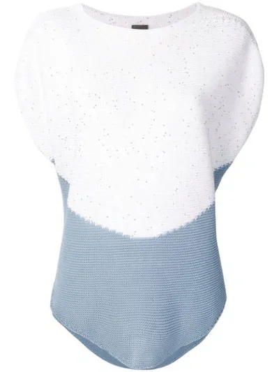 Lorena Antoniazzi Colour-block Knitted Top In White