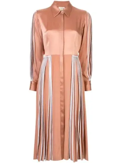 Bodice Studio Pleated Shirt Dress In Pink