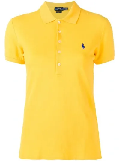 Polo Ralph Lauren Julie Polo Skinny Short Sleeveknit In Yellowfin