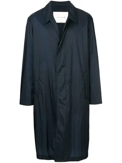 Mackintosh Navy Nylon Oversized Coat Gm-138 In Blue