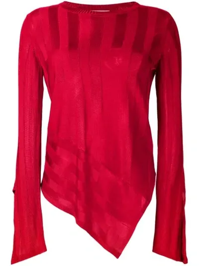 Palmer Harding Asymmetric Hem Sweater In Red