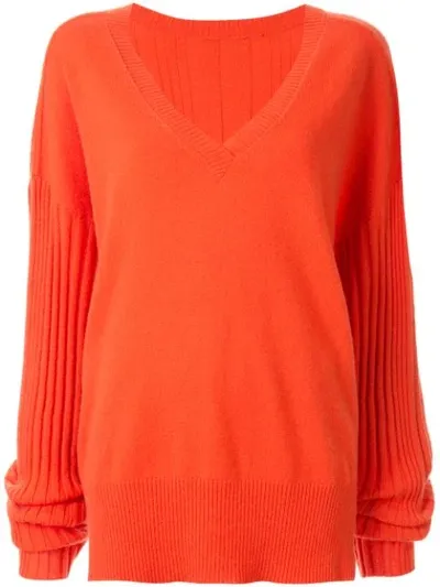 Dion Lee Corrugated Ribbed Knit Sweater In Orange