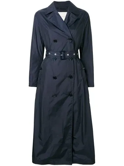 Mackintosh Navy Nylon Long Trench Coat Lm-091b In Blue