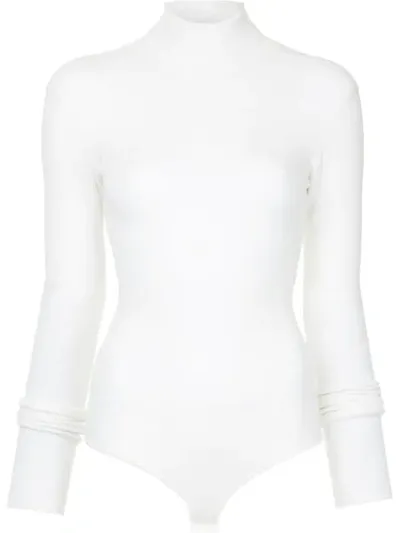 Khaite Cate Wool-blend Bodysuit In White