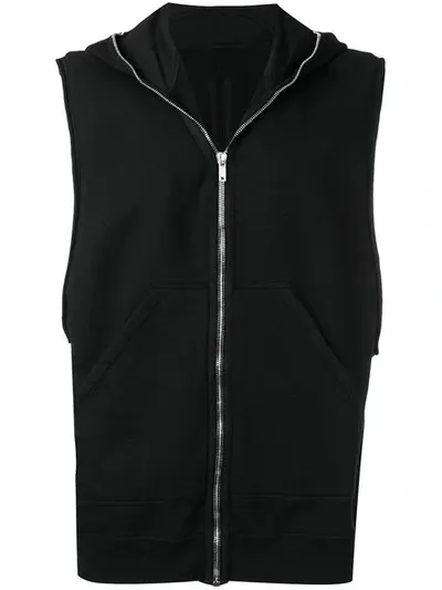 Rick Owens Drkshdw Babel Sleeveless Gimp Hoodie In Black