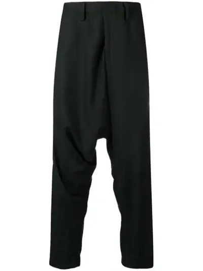 Issey Miyake Drop Crotch Trousers In Black