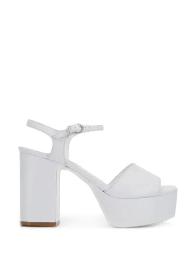 L'autre Chose Heeled Platform Sandals In White