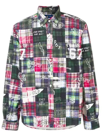 Ralph Lauren Plaid Patchwork Shirt In Green