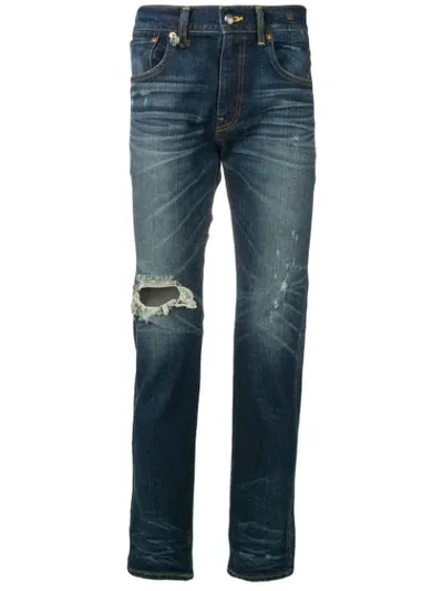 R13 Distressed Detail Jeans In Blue