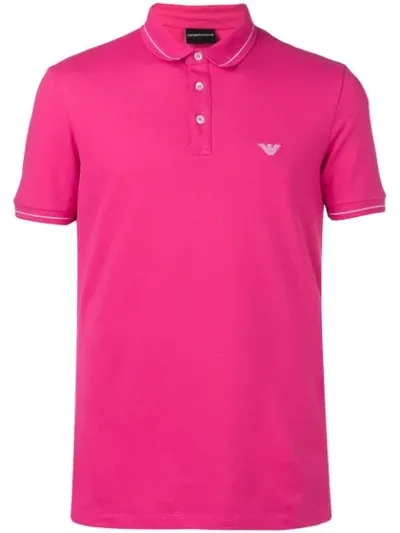 Emporio Armani Logo Polo Shirt In Pink