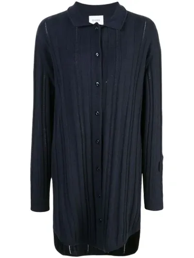 Barrie Long Cashmere Cardigan In Blue