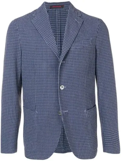 The Gigi Gingham Check Blazer In Blue