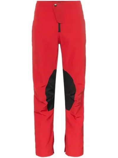 Martine Rose Speed Stripe Cropped Skinny Trousers In Red