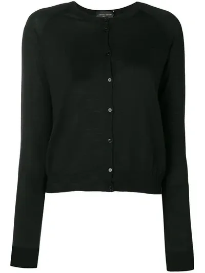 Roberto Collina Classic Knit Cardigan In Black