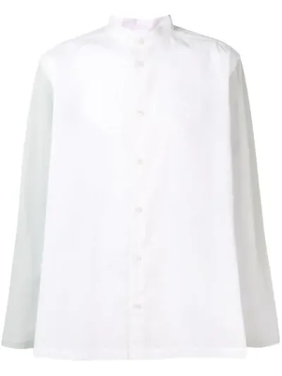 Issey Miyake Mandarin Style Shirt In White