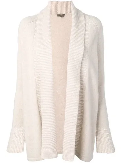 N•peal Open Front Cardigan In Neutrals