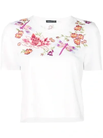 Josie Natori Besticktes T-shirt In White