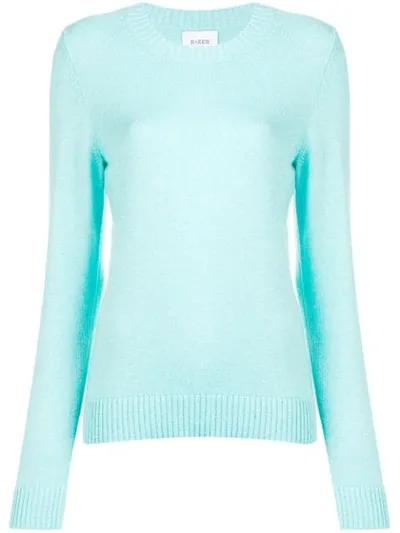 Barrie Round Neck Fitted Jumper In Blue