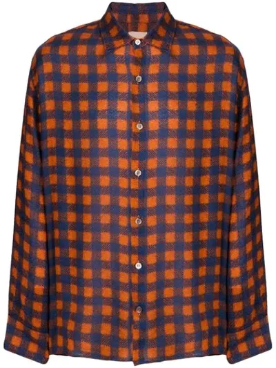 Federico Curradi Check-pattern Long-sleeve Shirt In Orange