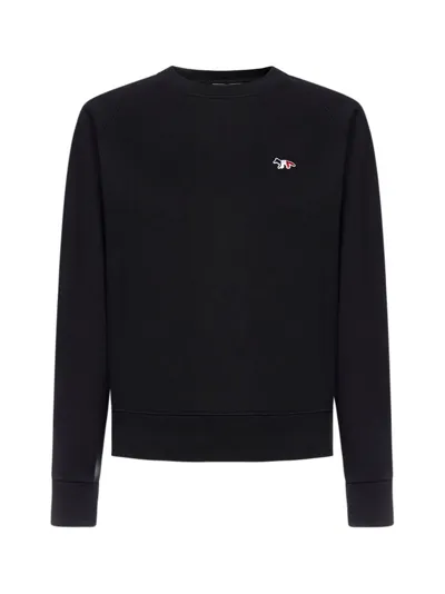 Maison Kitsuné Black Tricolor Fox Patch Sweatshirt