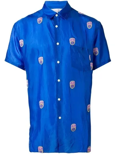 Comme Des Garçons Shirt Embroidered Voile Shirt In Blue